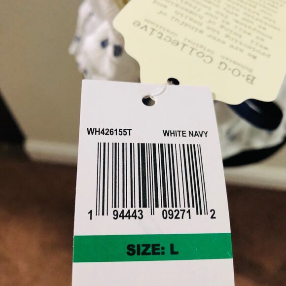 B.O.G Collective White & Navy‎ Spaghetti Strap  Peplum Top Large Polka Dot NWT - Picture 5 of 9